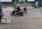 Guna Memberi Kelancaran Pengguna Jalan Sekaligus Bantu Pelajar Menyebrang Jalan, Banit Lantas Polsek Karangnunggal Melaksanakan Pengaturan Lalu Lintas