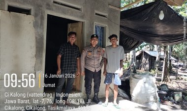 BHABINKAMTIBMAS POLSEK CIKALONG SAMBANGI WARGA DAN SAMPAIKAN HIMBAUAN KAMTIBMAS
